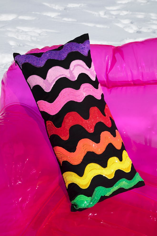 Squiggle Stripe Sequin Pillow