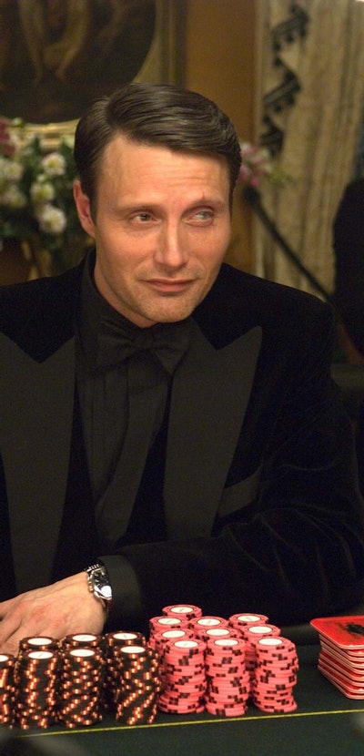 The poker table scene from Casino Royale movie with Mads Mikkelsen