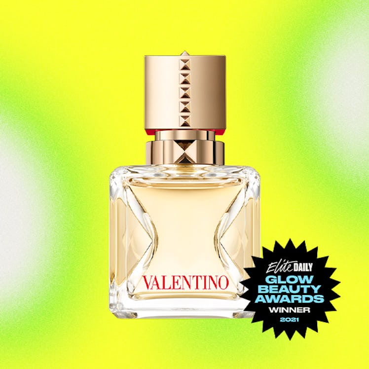 A product shot of Valentino's Voce Viva, the Best Fragrance winner of Elite Daily's 2021 Glow Beauty...