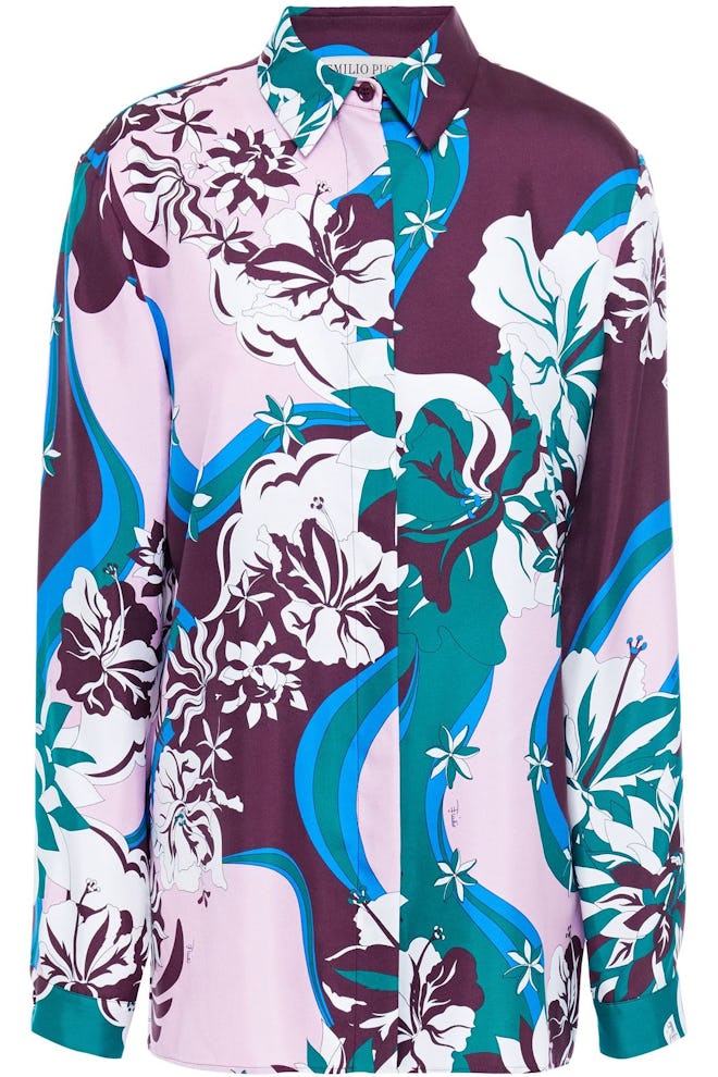 Emilio Pucci Printed Silk-Twill Shirt The Outnet Sale