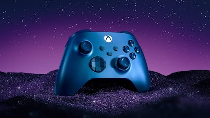 Xbox's special edition Aqua Blue controller. Gaming. Xbox Series S. Xbox Series S. Video games. Gami...