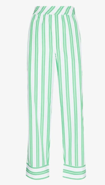 Pinstriped Straight-Leg Trousers