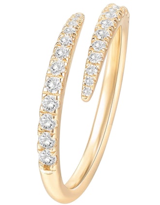 PAVOI 14K Gold Plated Cubic Zirconia Open Twist Eternity Band