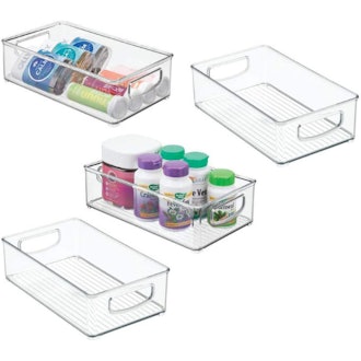 mDesign Stackable Plastic Storage Organizer (4-Pack)