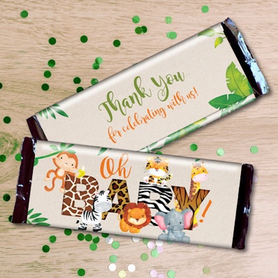 Jungle Baby Shower Candy Wrappers