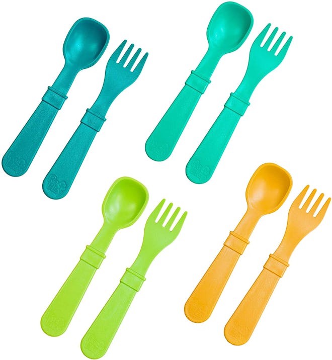 RE-PLAY Toddler Feeding Spoon & Fork Set (8 Pieces)
