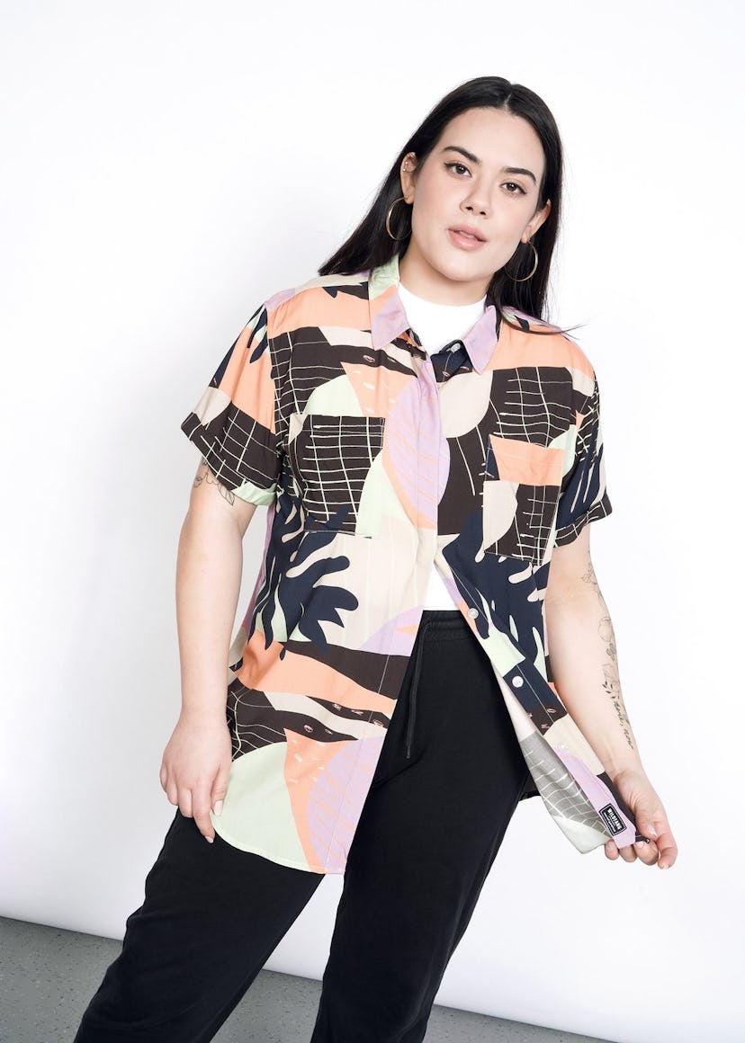 The Empower Tropical Short Sleeve Button Up