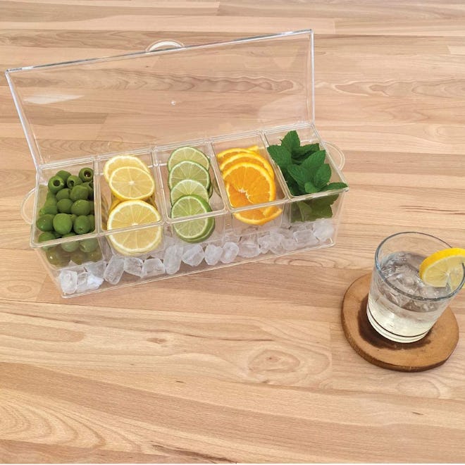 Evelots Ice-Chilled Condiment Tray