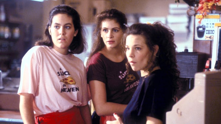 Daisy, Kat, and Jojo from Mystic Pizza representing the best female friendships in movie history.