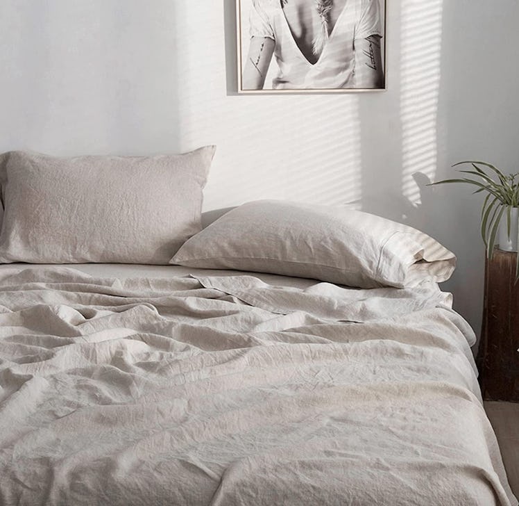 Simple&Opulence 100% Linen Sheet Set (4 Pieces) 