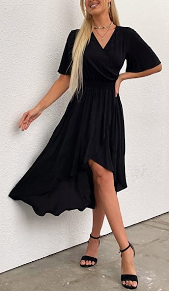 Kormei V-Neck Flowy Party Maxi Dress