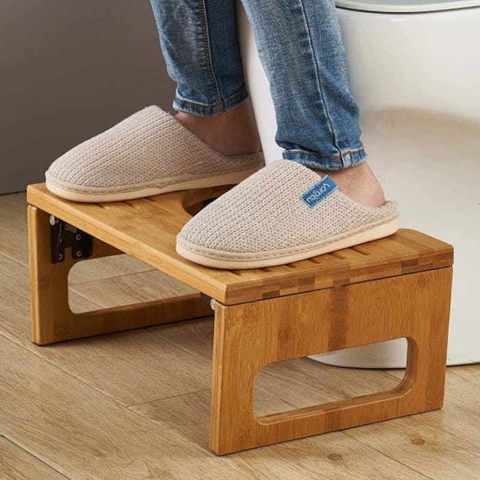 AmazerBath Bamboo Toilet Stool