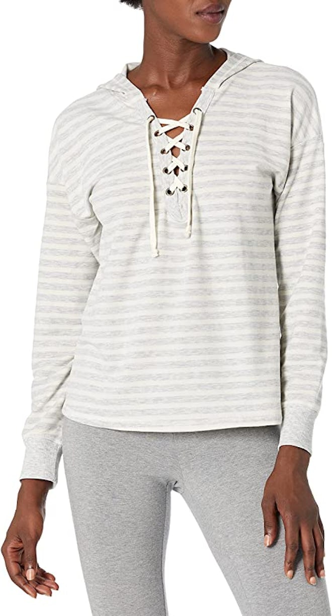 Mae Loungewear Lace Up Sweatshirt with Hood