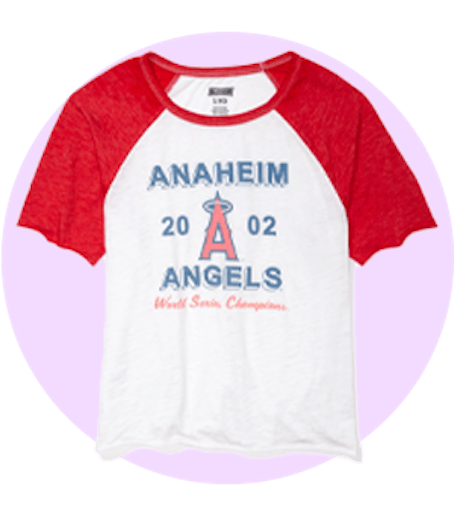 LA Angels Cropped Raglan T-Shirt
