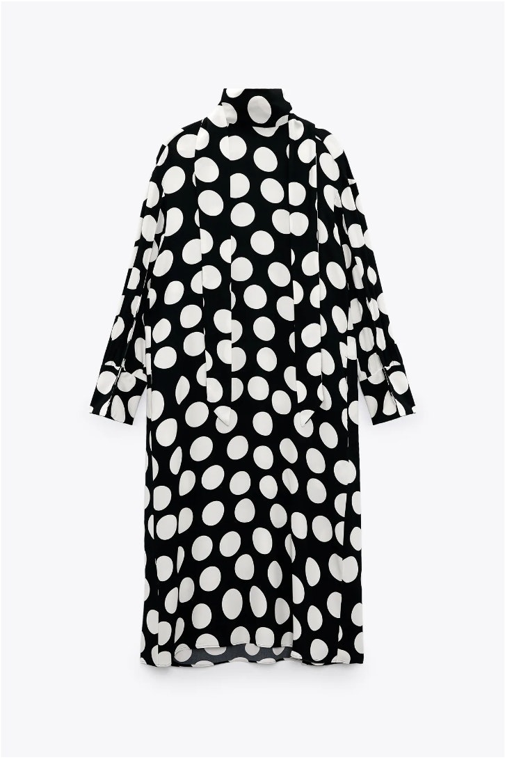 Black & White Polka Dot Print Emma Dress - City Chic