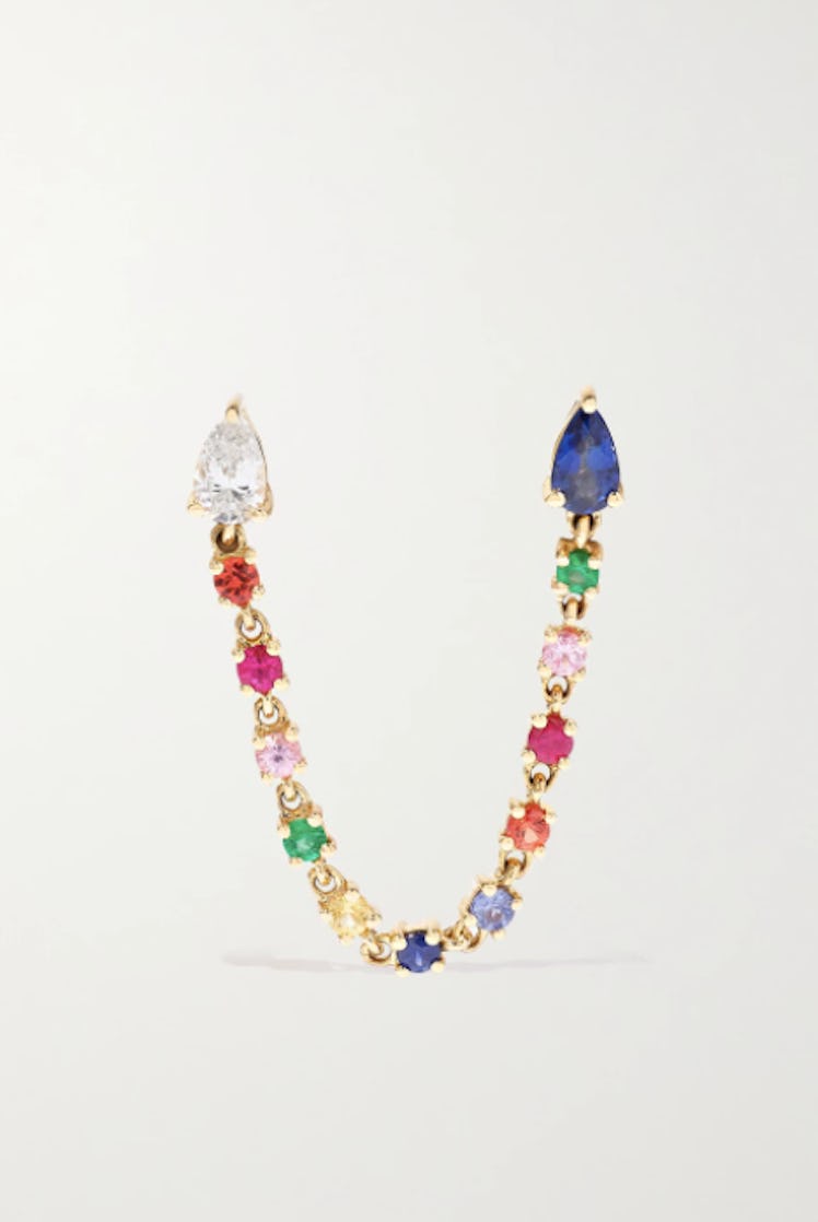 ANITA KO 18-karat gold, sapphire and diamond earring