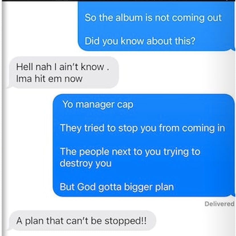 Kanye West text conversation with DaBaby