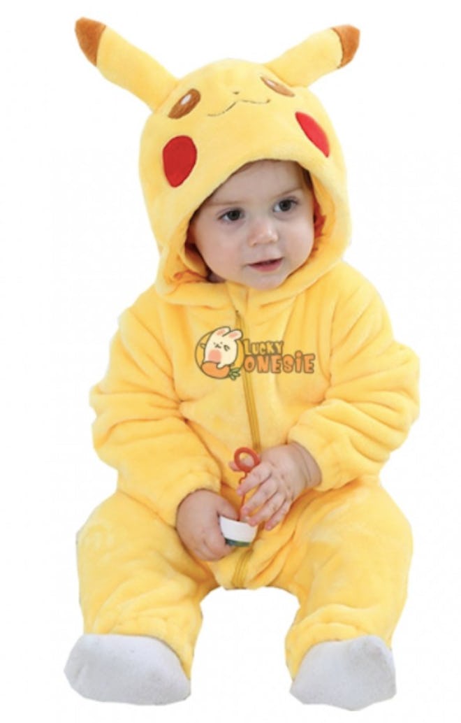 Baby wearing Pikachu costume