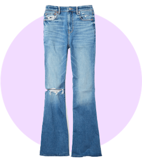Ripped Super High-Waisted Flare Jean