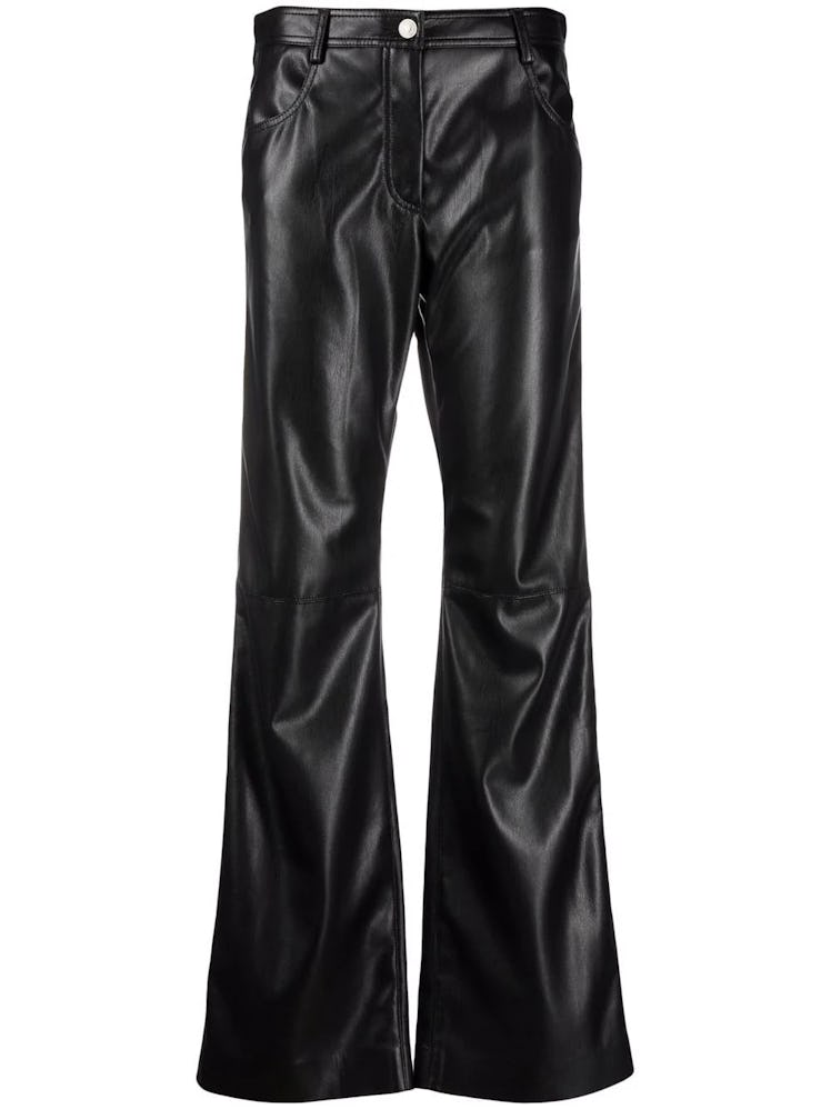 MSGM Flared Faux Leather Trousers
