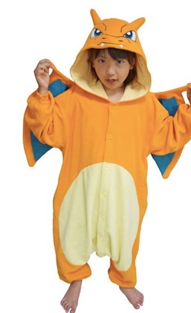 Child in a Chizard Pokemon costume