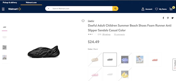 Walmart fake Yeezy Foam Runners