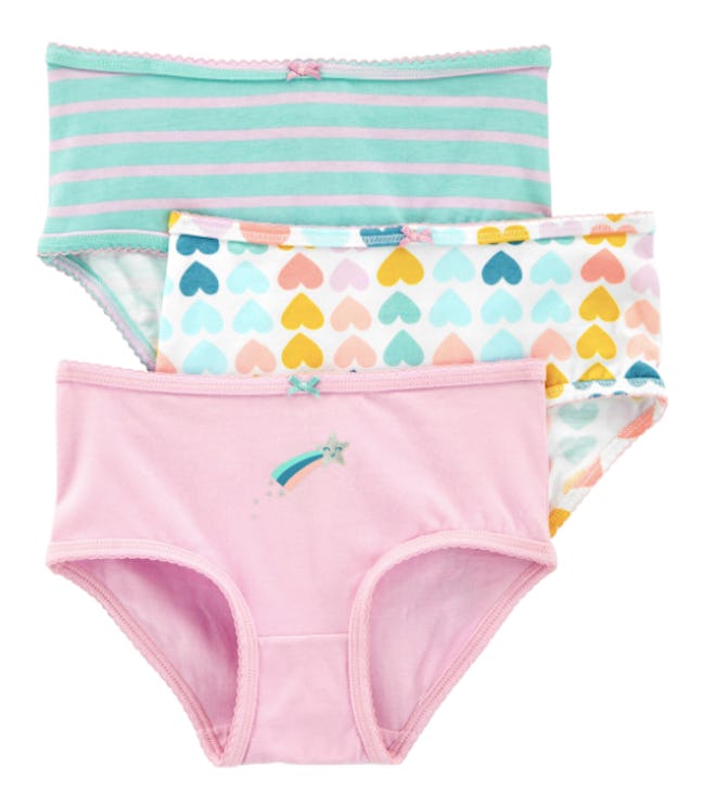 Pink, teal, and hearts girl underwear