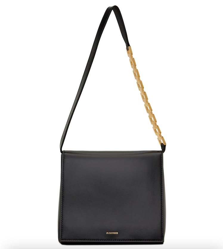 Jil Sander Black Small Prysm Chain Shoulder Bag