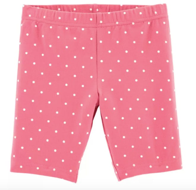 Pink polka dot bike shorts