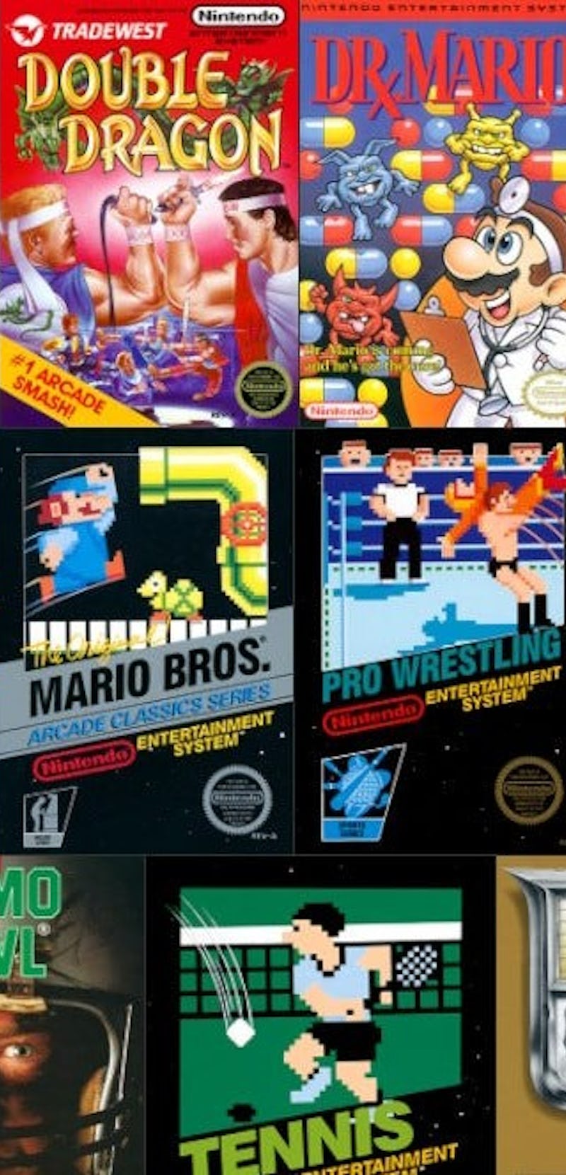 A collage of NES box covers from Nintendo Switch Online