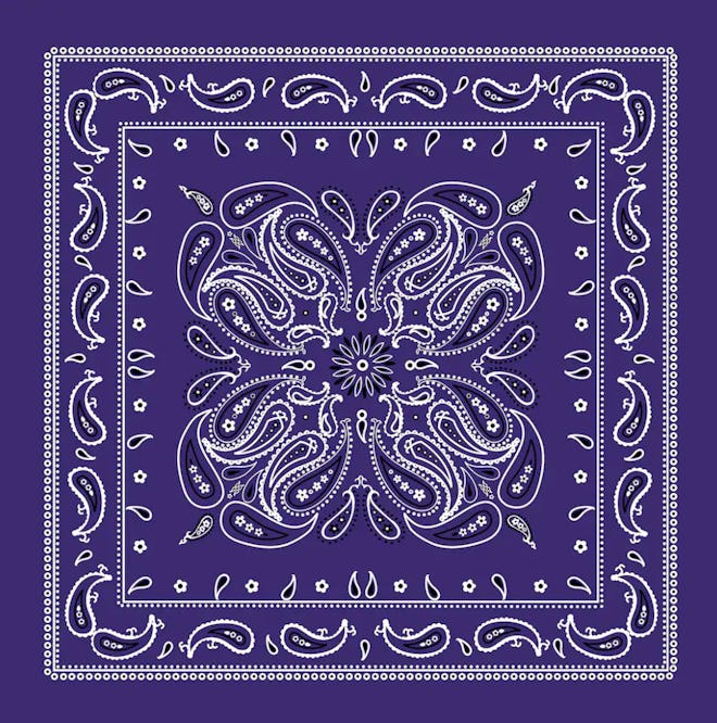This purple paisley bandana makes a great accessory for a Prison Mike Halloween costume.
