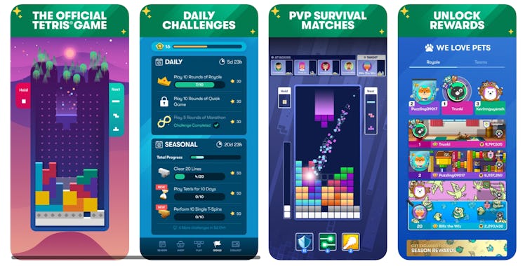 You can set up a "Tetris Together" match in the iPhone app to play with your friends. 