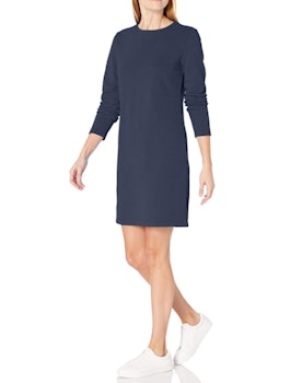 Amazon Essentials Crewneck Long-Sleeve Fleece Above-the-Knee Dress