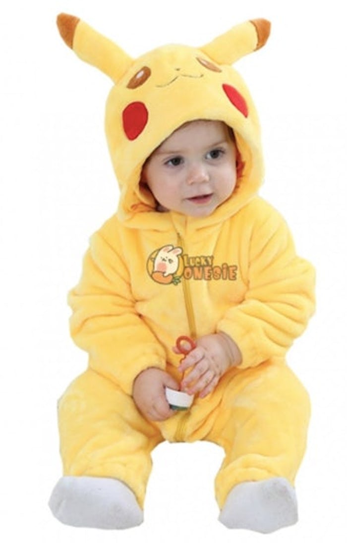 baby in a pickachu halloween costume