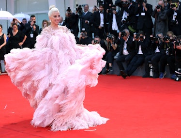 Lady Gaga in pink Valentino gown.