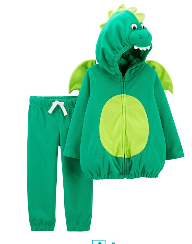 Image of a two-piece kid's dragon halloween costume.
