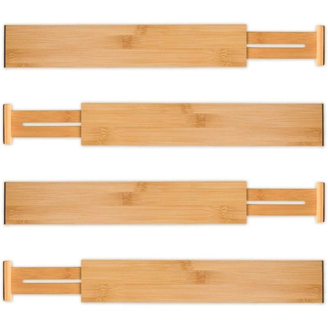 Utoplike Bamboo Kitchen Drawer Dividers (4-Pack)