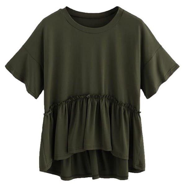 Romwe High Low Peplum Blouse Top