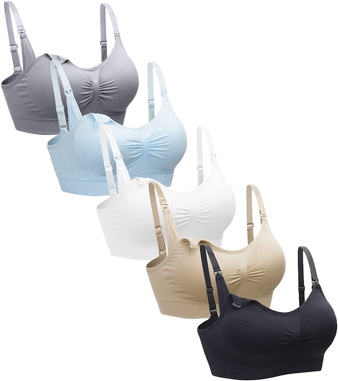 Suekaphin Nursing Sleep Bras (5-Pack)