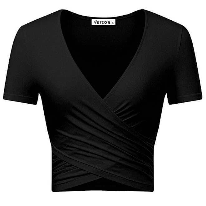 VETIOR Deep V Wrap Crop Top