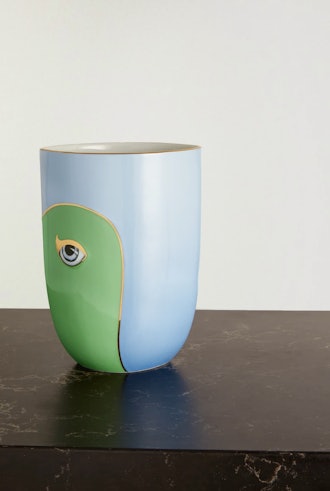 Lito Gold-Plated Porcelain and Resin Vase