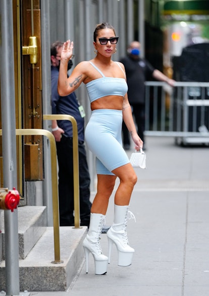Lady Gaga departs Radio City Music Hall on August 04, 2021 in New York City. 