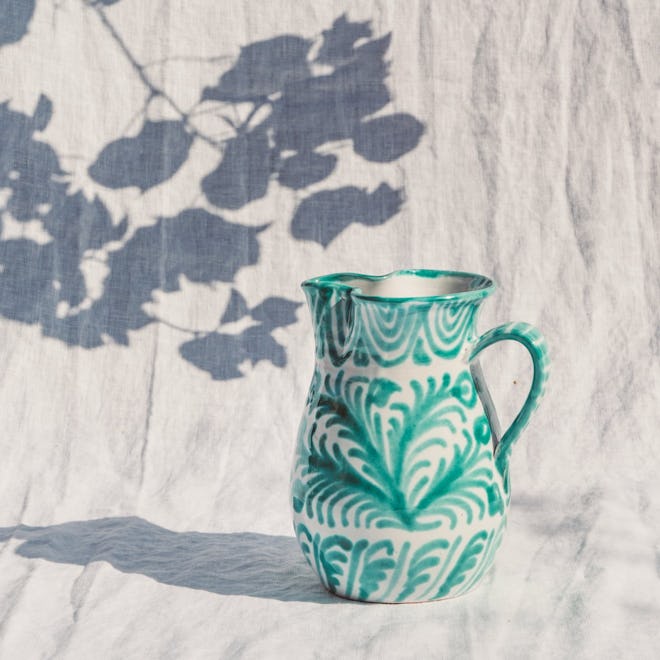 Medium Pitcher w/ Hand-Painted Designs