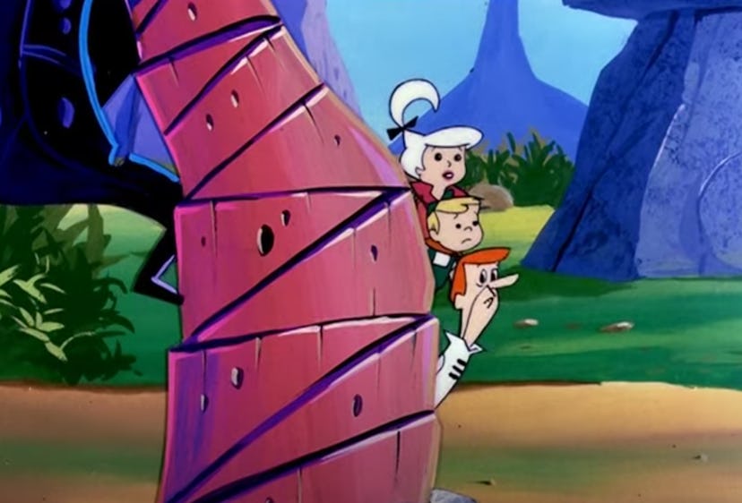 The Jetsons travel to meet the Flinstones in this made for TV special.