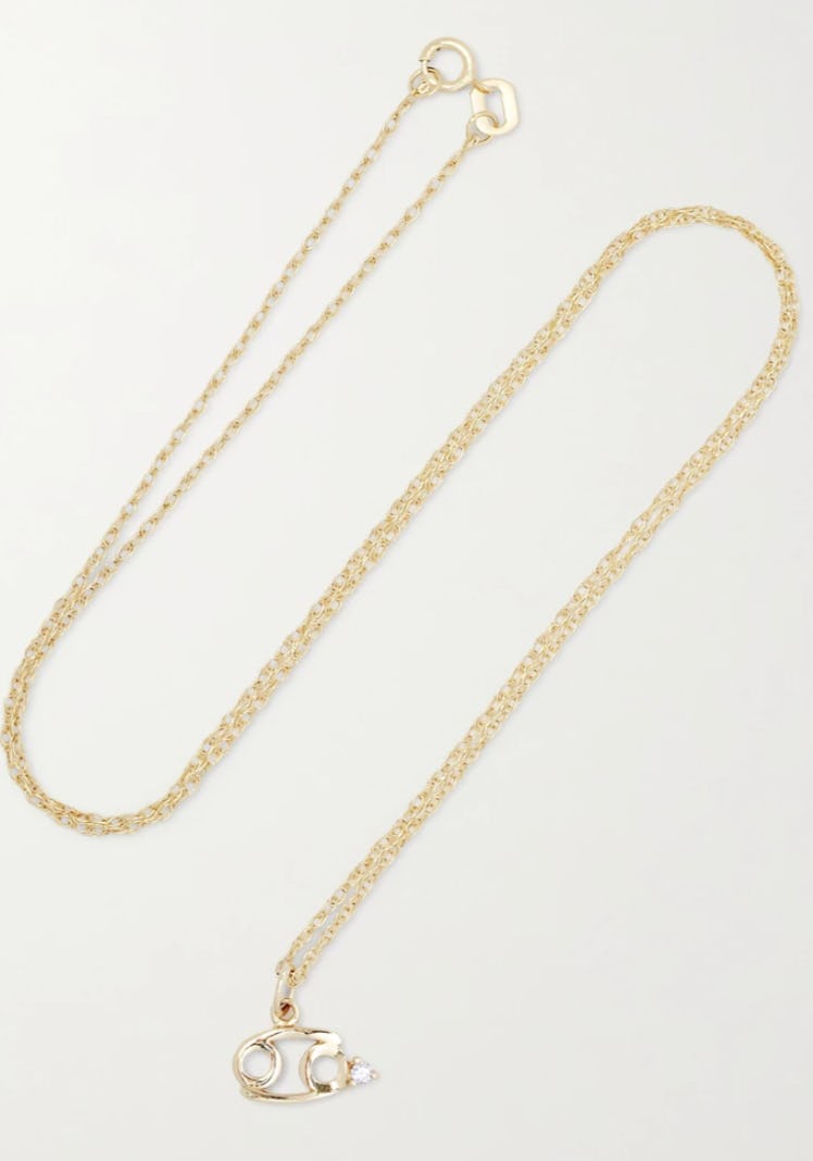 Stone and Strand's 9k gold diamond zodiac necklace. 