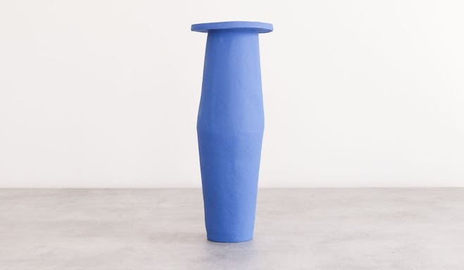 B Zippy Tall Saucer Vase: Klein Blue