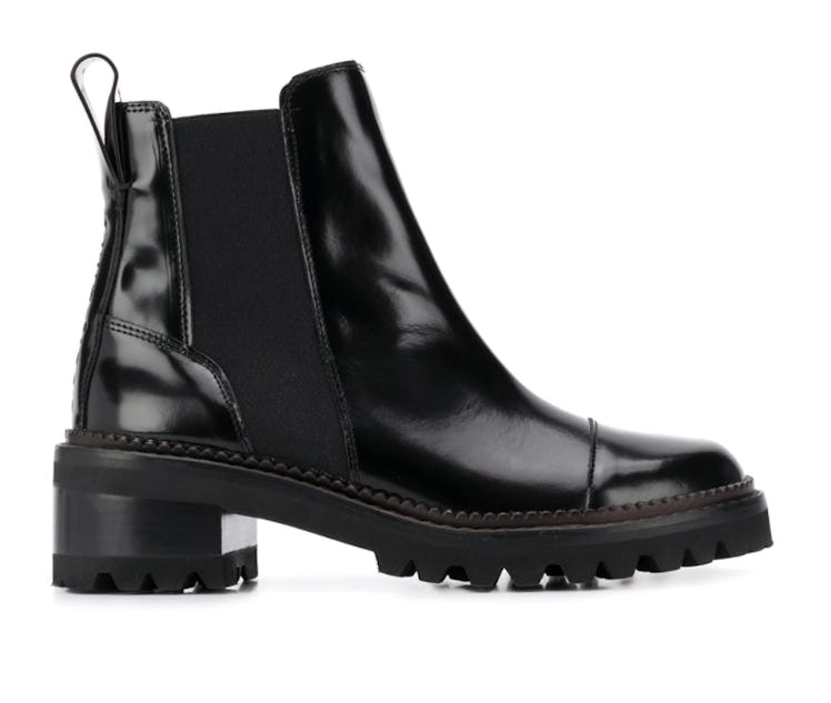Chloé black leather chelsea boots. 