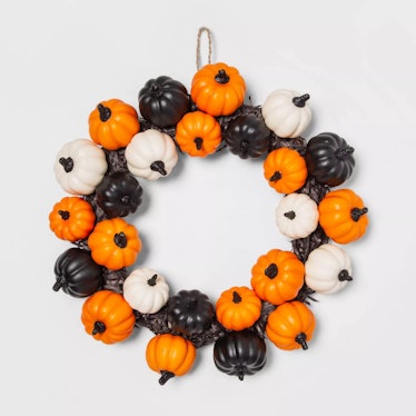 Pumpkins and Black Grass Halloween Wreath - Hyde & EEK! Boutique