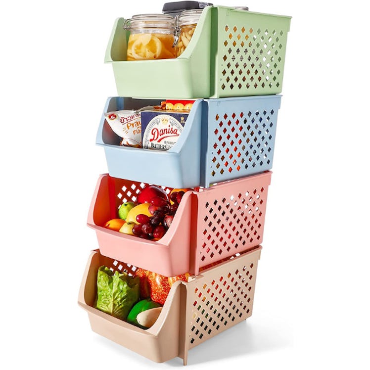 Titan Mall Stackable Storage Bins (4 Pieces)