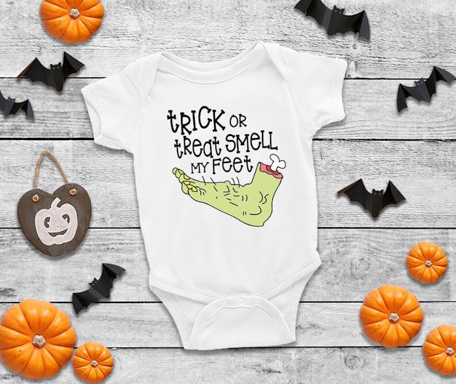 Trick Or Treat Smell My Feet Funny Halloween Onesie